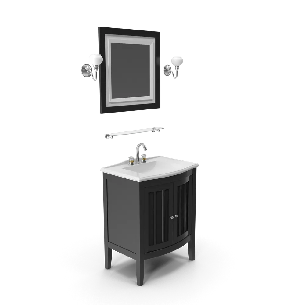 Wooden Bathroom Sink With Mirror - 2