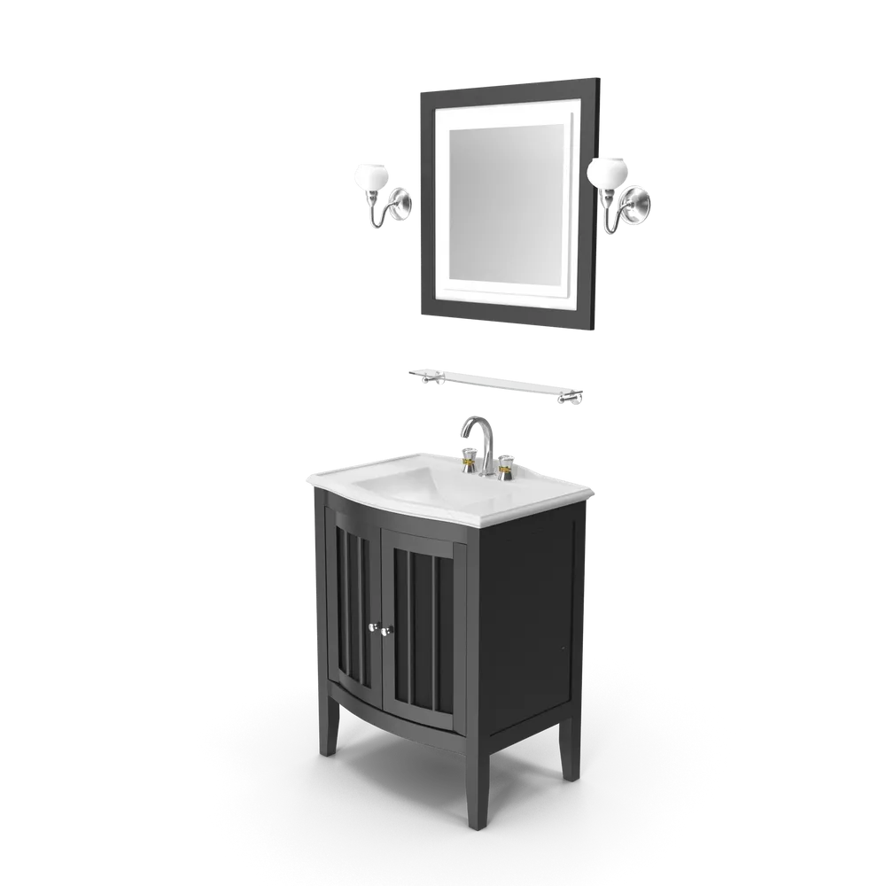 Wooden Bathroom Sink With Mirror - 3